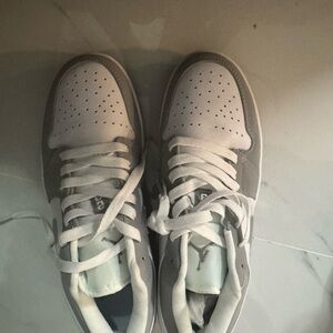 Jordan Gray and White Lace-Up Sneakers